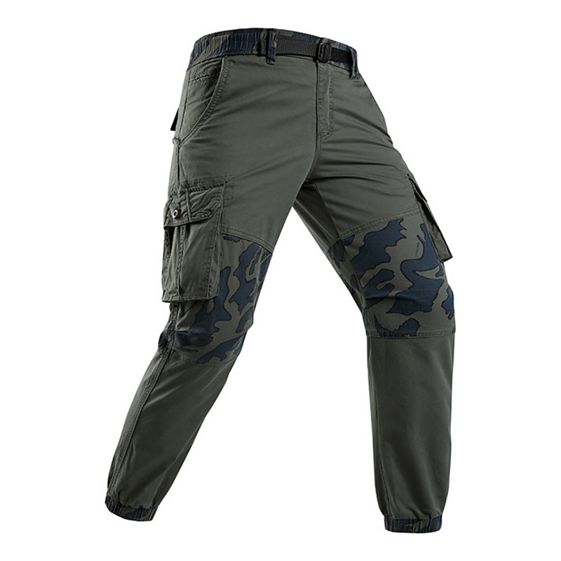 Men's Cargo Pants Joggers Trousers Tactical Pants Work Pants Patchwork Multi Pocket Flap Pocket Camouflage Windproof Comfort Daily Outdoor Holiday Streetwear Stylish Army Green Khaki Inelastic