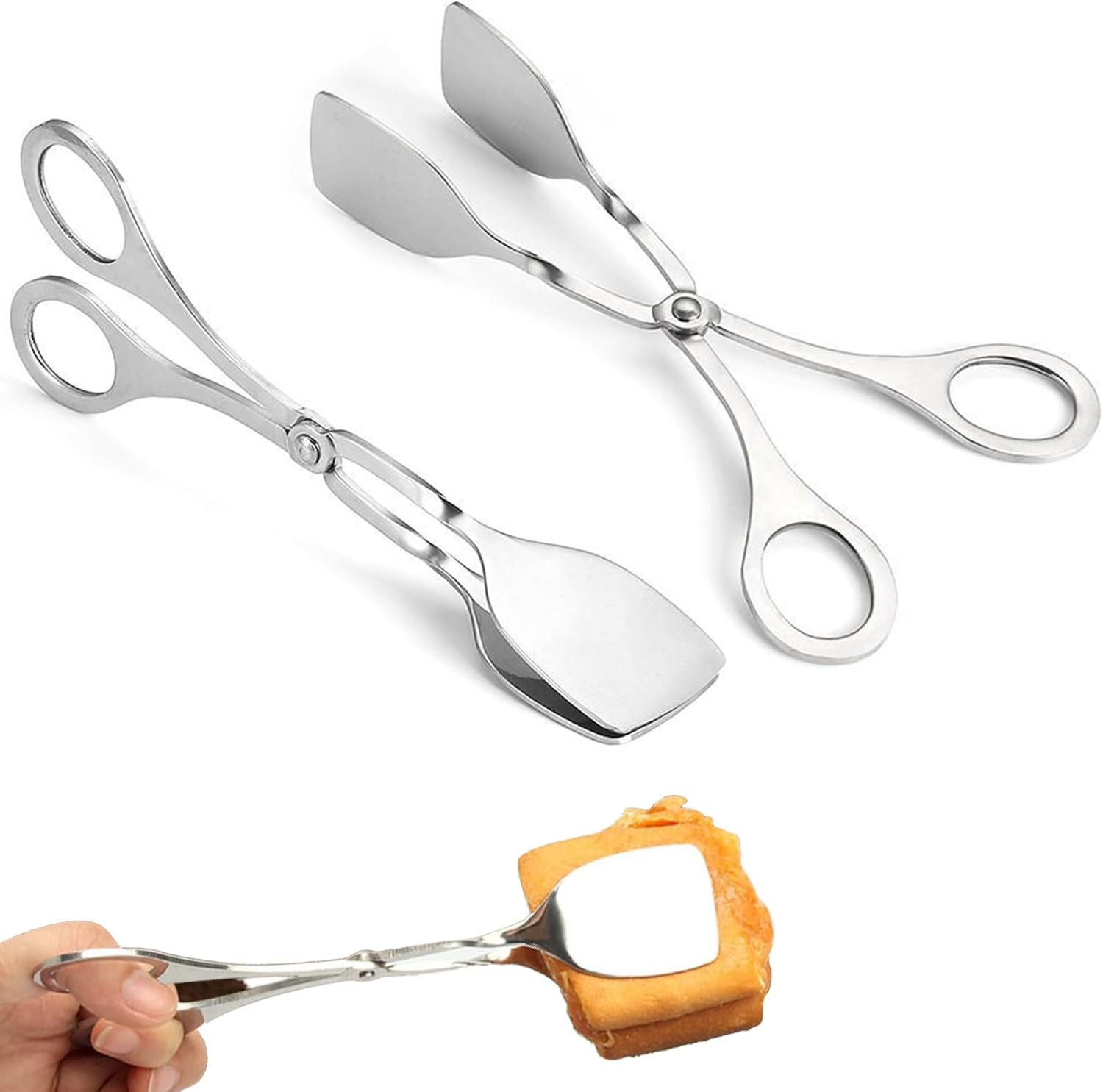 Pinze Da Cucina (2 Pezzi), Pinze Da Buffet, Pinze Da Cucina In Acciaio Inox, Pinze Per Barbecue, Pinze Da Cucina, Pinze Per Barbecue, Pinze Per Alimenti, Pinze Per Insalata Con Manici A Forbice, Pinze