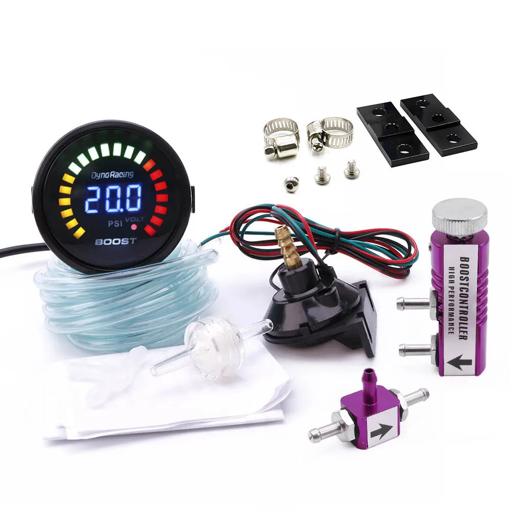 2 Zoll (52mm) Digitales Turbo-Ladedruckanzeige -15-45 PSI mit 20 LEDs und 1-30 PSI Ladedruckregler-Kit, im Fahrerhaus einstellbar Image