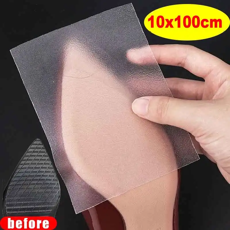10*100 cm High Heels Schutz Aufkleber Selbst-klebe Schuhe Sohle Einlegesohle Außensohle Unten Boden Grip Nicht-rutsch Verschleiß-beständig Polsterung Image