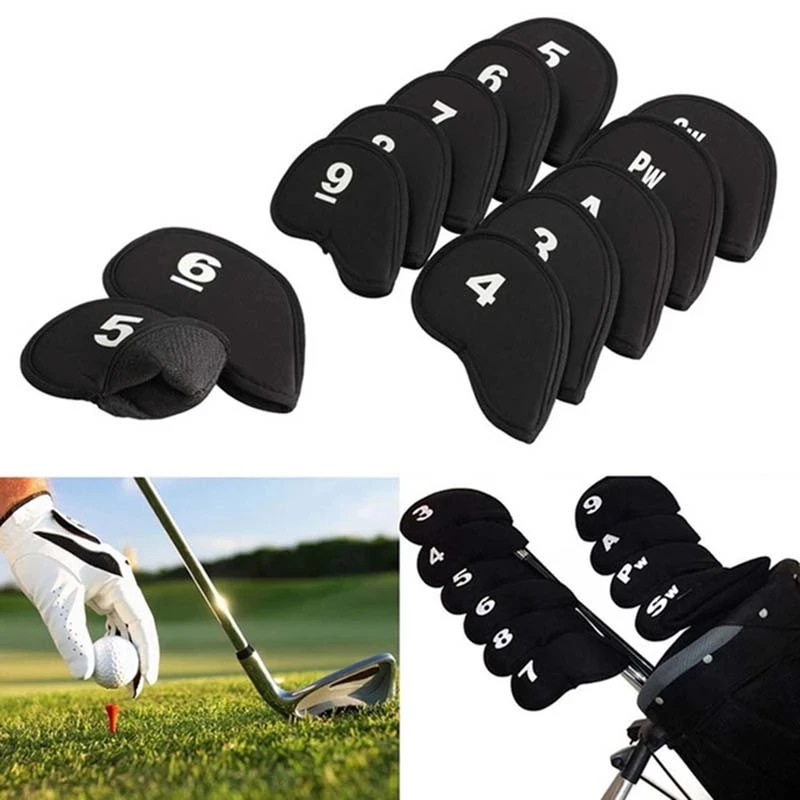 10Pcs Tragbare Golf Club Eisen Kopf Abdeckungen Schutz Golfplätze Kopf Abdeckung Set Headcover Schutz Golf Liefert Image