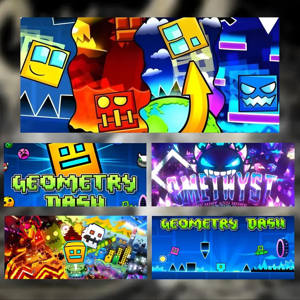 Fast Fun Game G-Geometry Dash Mauspad, großes, dickes Schreibtischpad mit genähten Kanten, Gaming-Mausmatte für PC Image