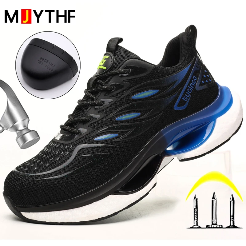 Chaussures de sécurité à la mode pour hommes, bottes de travail, chaussures de sécurité à bout en acier, chaussures de sécurité anti-perforation, chaussures de protection légères