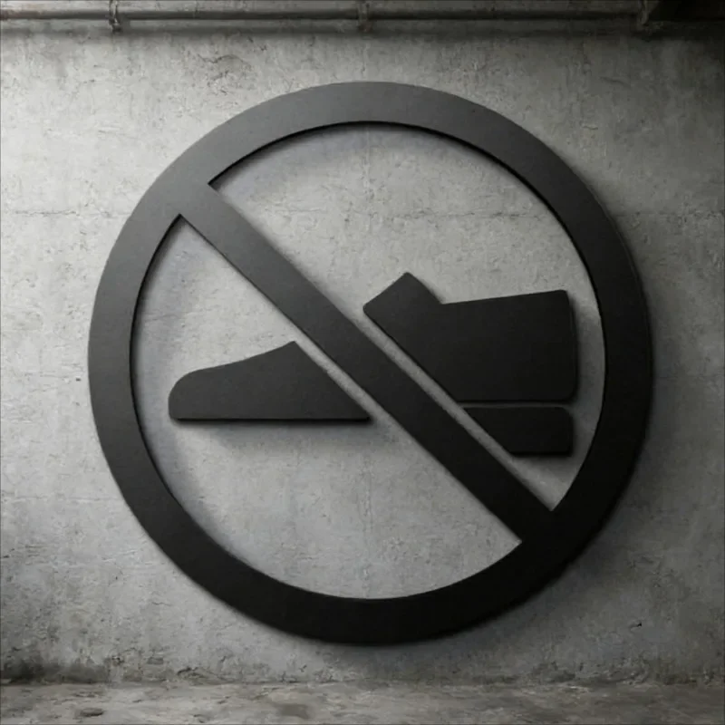 3D Acryl-Schild „Keine Schuhe“ für Türen, Moderne Selbstklebende Wanddekoration für Moschee, Restaurant, Hotel, Eid-Geschenk