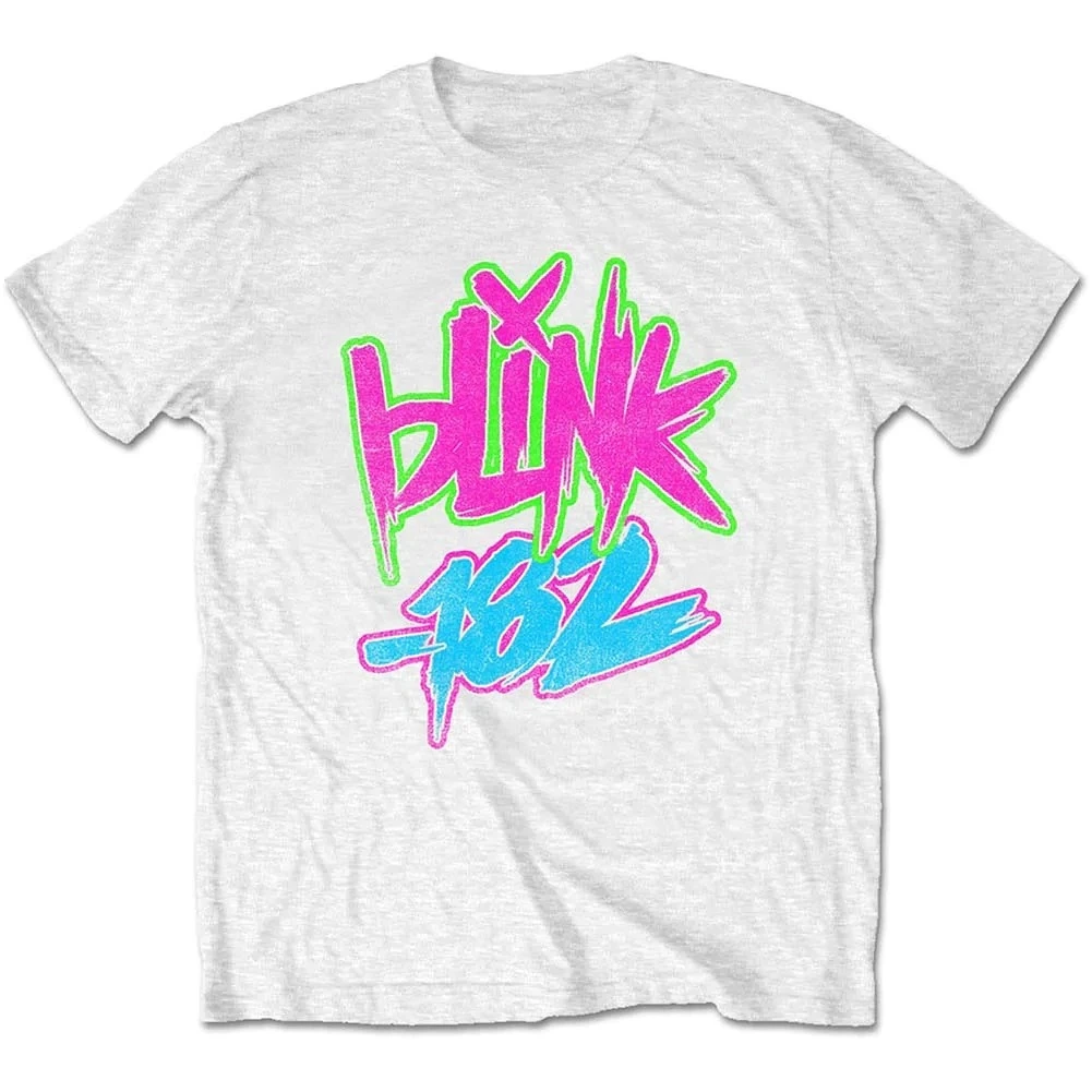 2026 Blink 182 Punk Band Lächelndes Gesicht Retro Locker Übergroßes Reines Baumwoll Hip-Hop Rock T-Shirt für Herren und Damen Ins Y2k