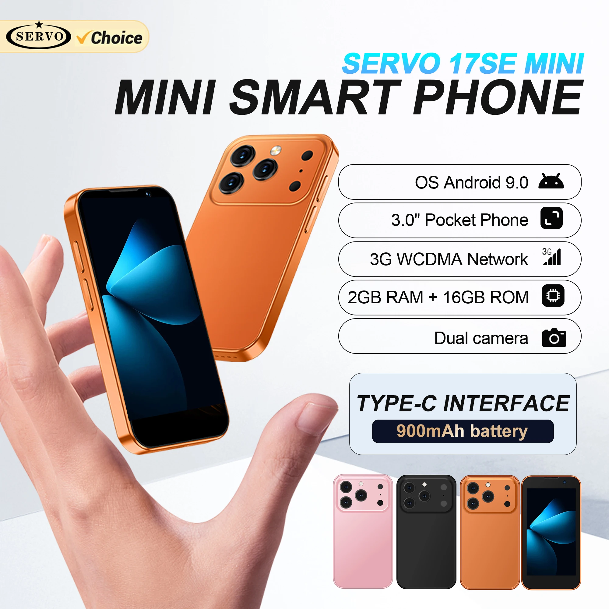 NEW SERVO 17SE MINI Small Smartphone Android 9.0 OS 2GB+16GB Play Store WIFI Face ID 3.0