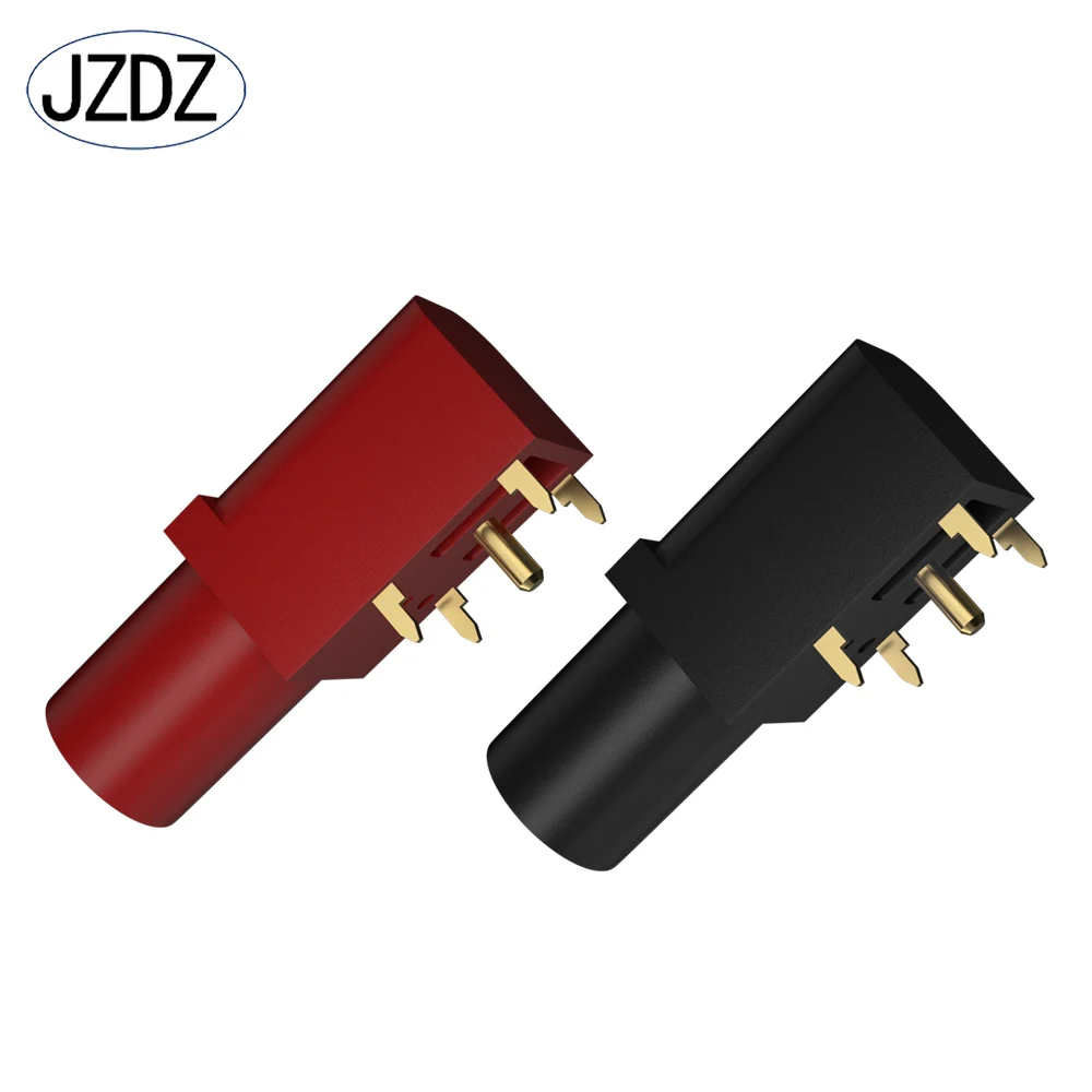 Jzdz Bananen fassung reines Kupfer vergoldet 4mm 90 Grad Leiterplatte Sicherheit pa geformtes Gehäuse Hochs trom 24a 1000v j.40016 Image