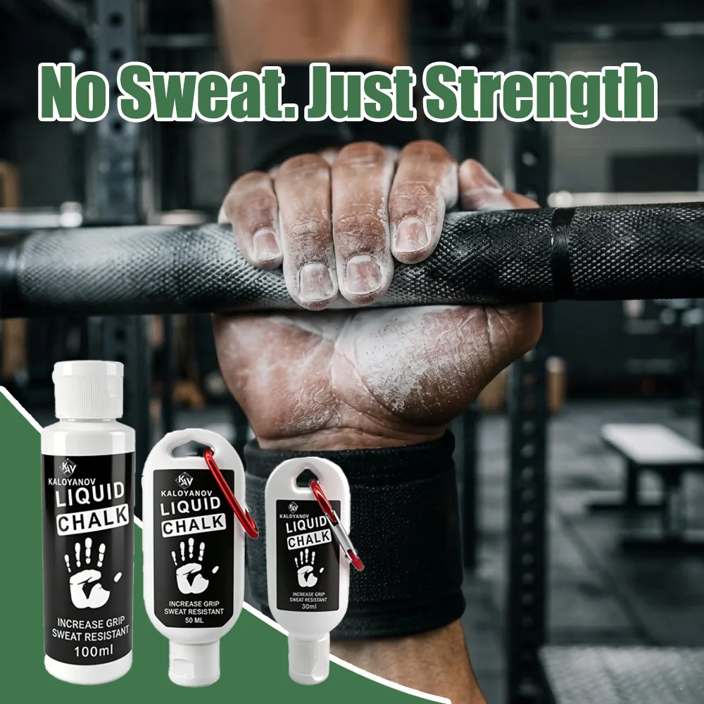Flüssigkreide für Fitness Gewichtheben Powerlifting Klettern Pole Dancing Handgriff Schweißresistent KALOYANOV 100ML 50ML 30ML Image