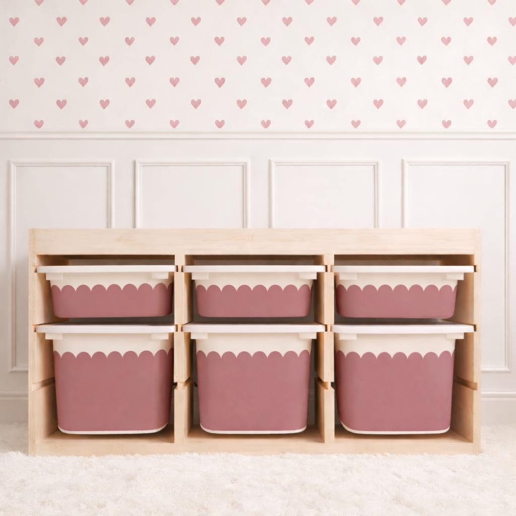 VINTAGE ROSE Capesante TROFAST adesivo Ondulato Ikea Trofast strisce Avvolge ikea Trofast adesivo Trofast adesivi sala giochi Trofast rosa antico