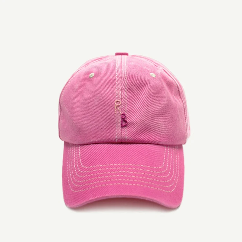Lässige Baseballkappe aus Monogramm-Baumwolle für Damen und Herren, handbemalte Papa-Mütze aus weichem Stoff mit handbestickten Buchstaben Image