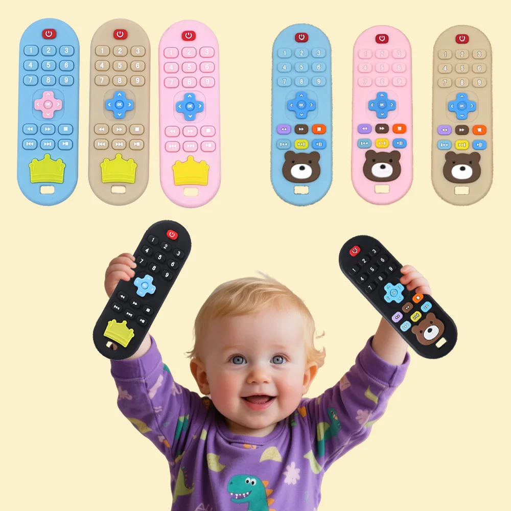 Kinder Silikon Fernbedienung Beißring Baby Oral Appetite Zeitraum Beruhigende Fernbedienung Zahnen Biss Zahnfleisch Anti-Essen Spielzeug Image