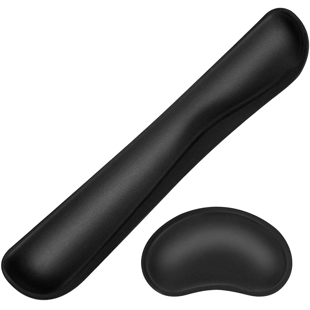 Tastatur-Handgelenkauflage, Mauspad mit Handgelenkstütze, Memory-Schaum, Tastatur-Pad-Set, ergonomisches Mauspad für Büro, Gaming, PC, Laptop Image