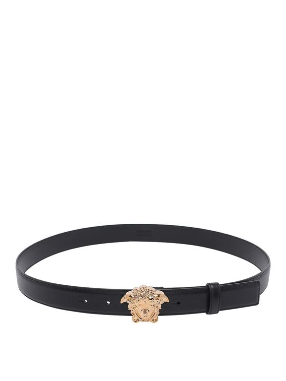 La Medusa Leather Belt - Black - Versace Belts