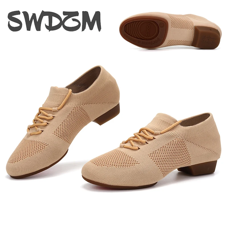 Frauen Tanz schuhe gestrickt Ballsaal Jazz Schuhe Turnschuhe Outdoor Latin Trainings schuhe Lehrer Schuhe Mädchen Ballett Tanz schuhe