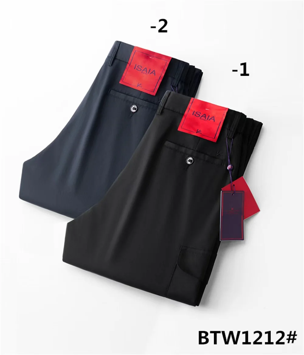 OECHSLI Hosen aus dünner Baumwolle für Herren, 2026, Frühling und Sommer, neue Stickerei, gerade, elastisch, hohe Qualität, große Größe M-4XL, lange Hosen