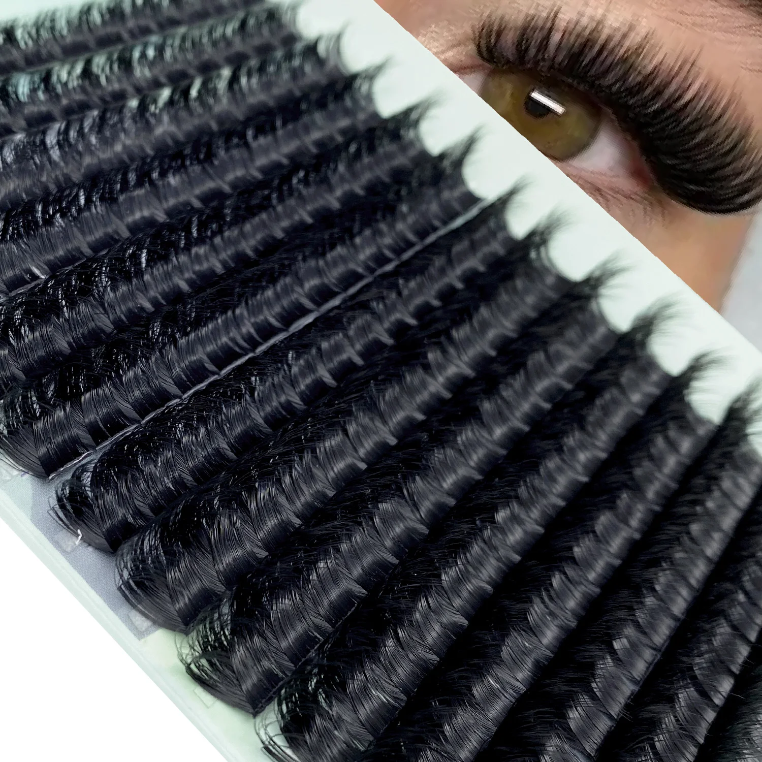 Q&DYHDHZP 196 Cluster-Segment-Wimpern Großes Volumen Leichtgewichtig Natürlich Voluminös Faux Mink DIY Wimpern-Set Make-up-Tools Image