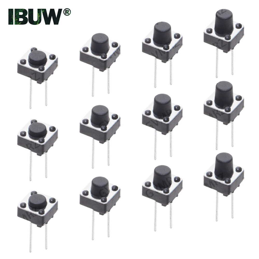 6*6*9 6*6*10 Mittelgroßer 2-Pin 6x6x4.3/5/6/7/8/9/10mm Schalter Taktiler Drucktastenschalter 6*6*4.3 6*6*5 6*6*6 6*6*7 6*6*8 Image