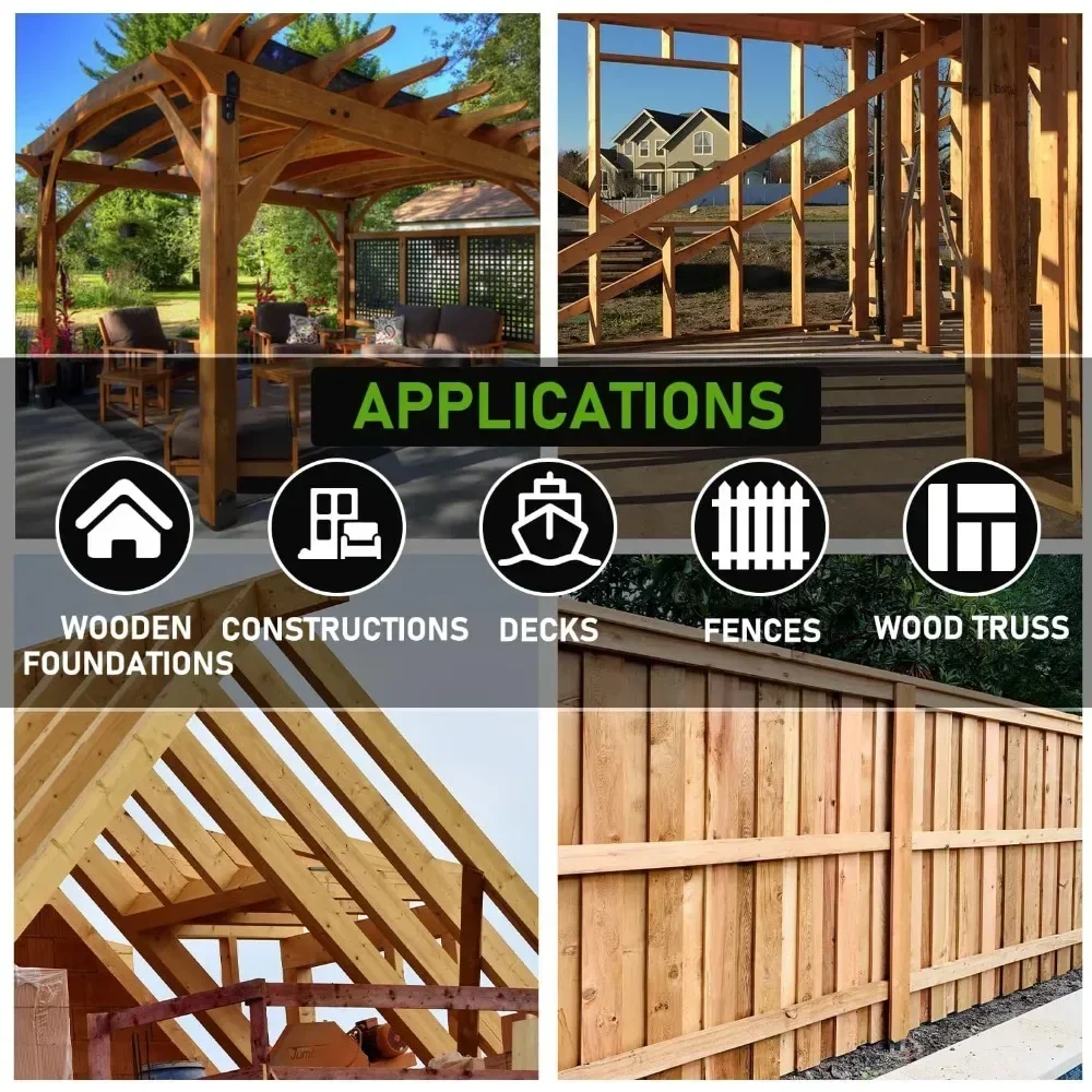 1 Stück Q235B Stahl Pulverbeschichteter 2x4 Verdeckter Balkenaufhänger Außenbalkenhalterung für Schaukel, Handlauf und Zaun Image