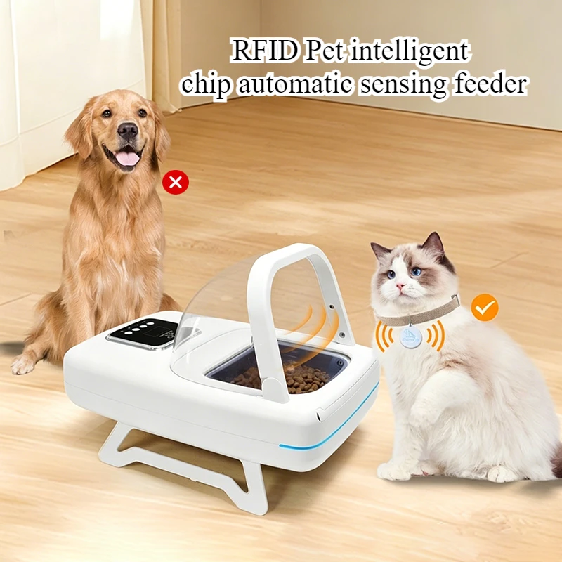 Distributeur de nourriture intelligent RFID pour animaux de compagnie, avec détection automatique, pour chats et chiens, distributeur de nourriture chronométré et quantifié, pour aliments secs et