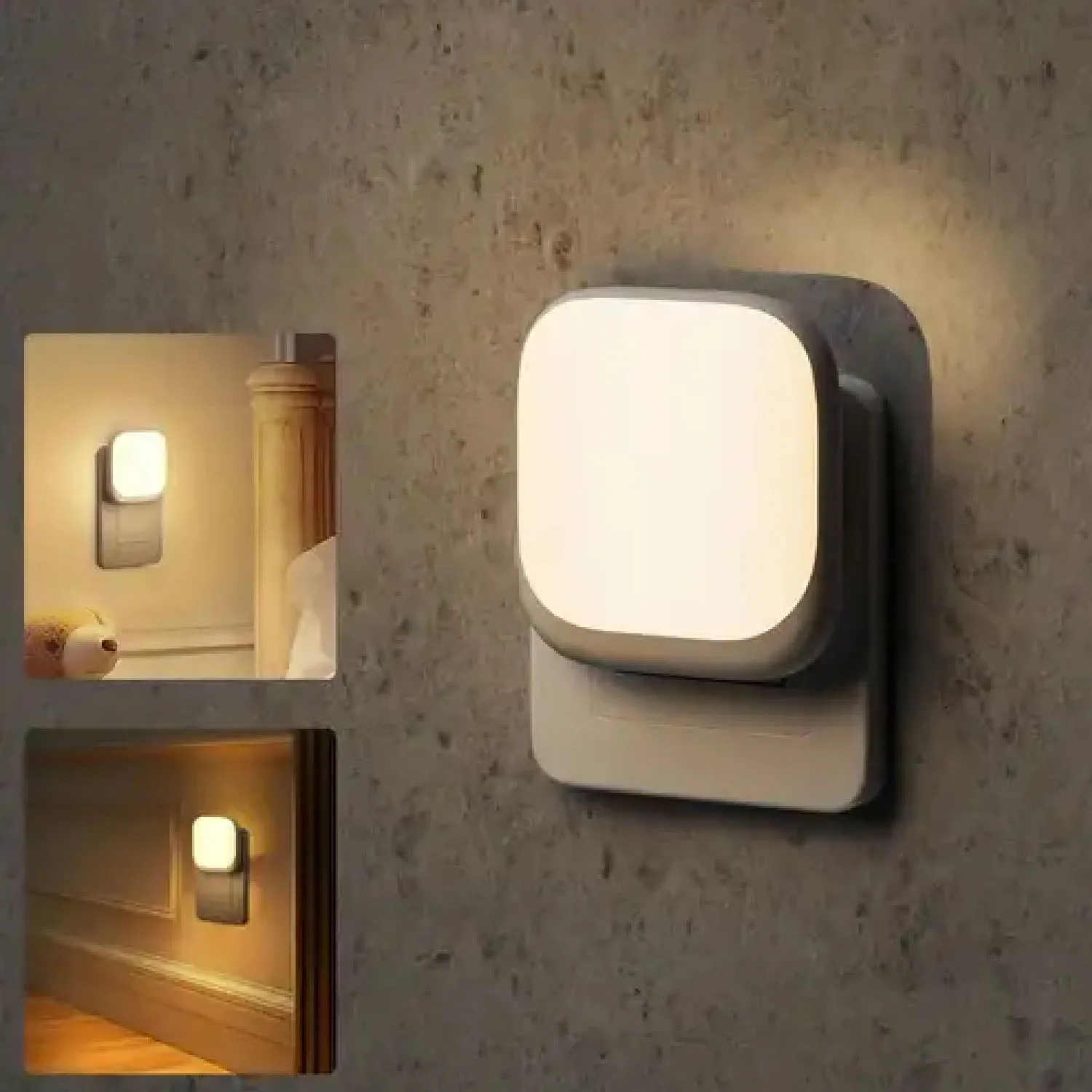 Automatische Dämmerungs- bis Morgendämmerungs-Nachtlichter zum Einstecken – Doppelkopf-Wandleuchten mit Lichtsensor, sanftes Licht für Flur/Schlafzimmer/Kinderzimmer