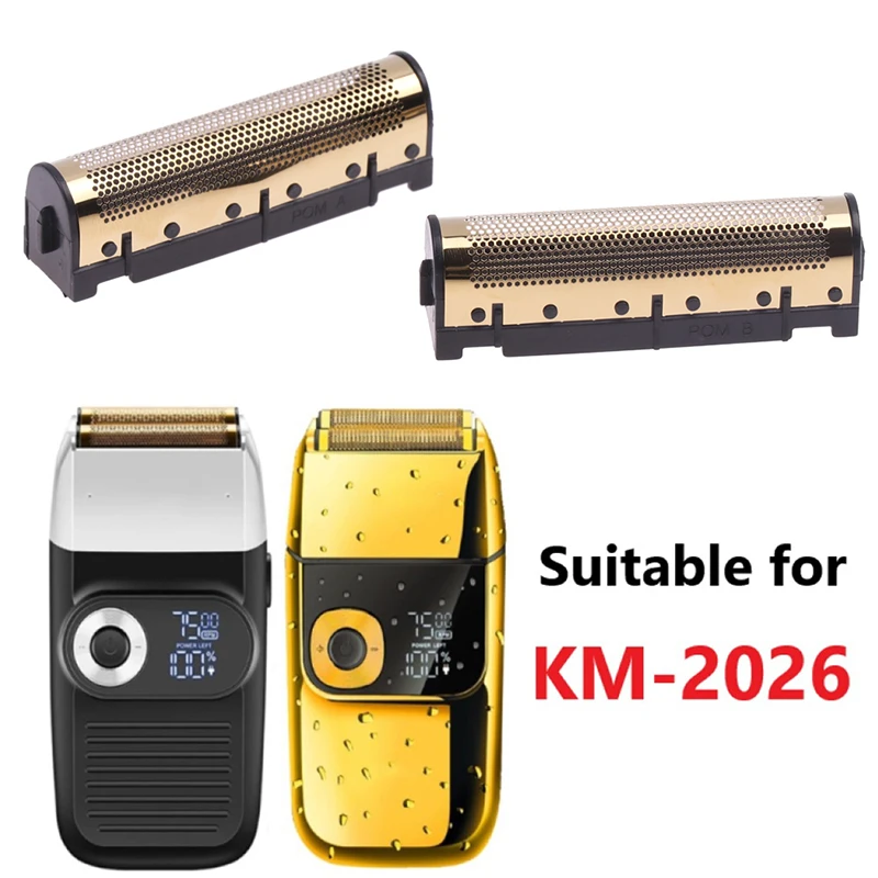 1 Paar Original Elektrorasierer Klingen Goldene Folie Schneidkopf für KM-2026 Schwimmrasierer Haarschneidemaschine Friseurzubehör