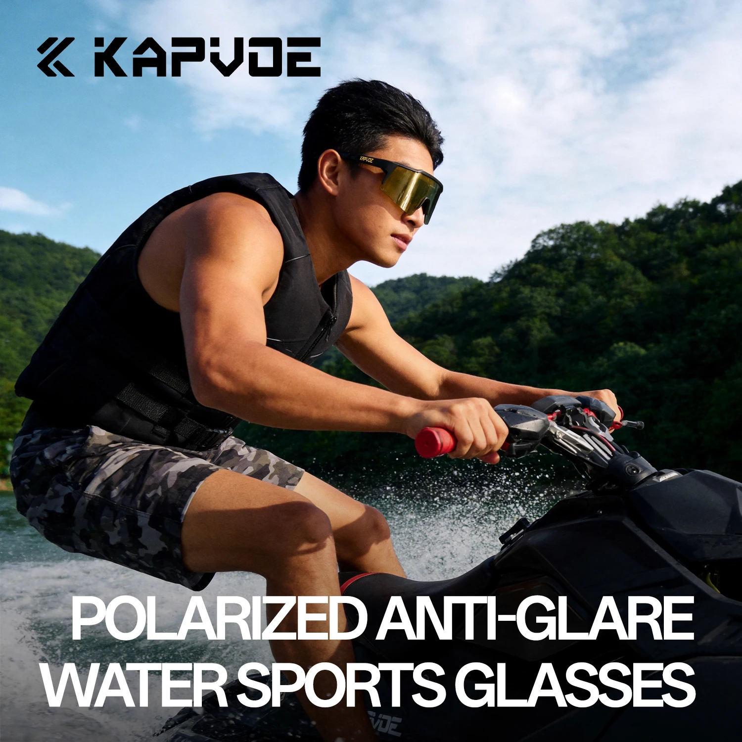 KAPVOE UV400 Blendschutz Neue Polarisierte Wassersport-Sonnenbrille für Frauen Geeignet für Professionelles Surfen Bootfahren Angeln Rafting Segeln Image