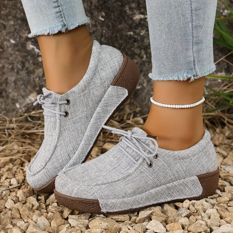 2026 Damen-Sneaker mit Plateau, Casual Outdoor-Walking-Design, Vulkanisierte Schuhe, Modische Damenschuhe Image