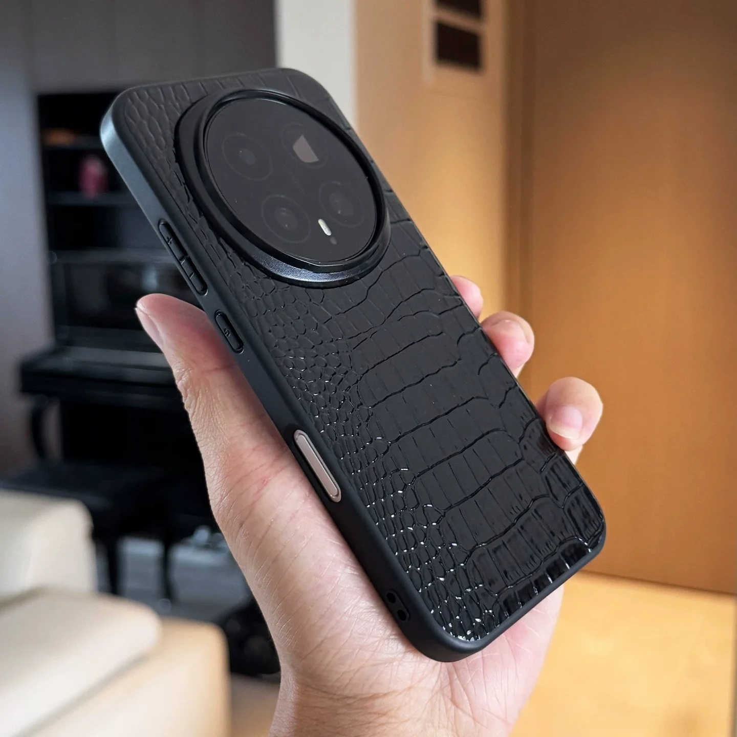 Luxuriöse Business-Leder-Handyhülle für Honor Magic 8 Pro 7 Pro 6 Pro mit Kreuzmuster Stoßfester Schutz-Bumper Image