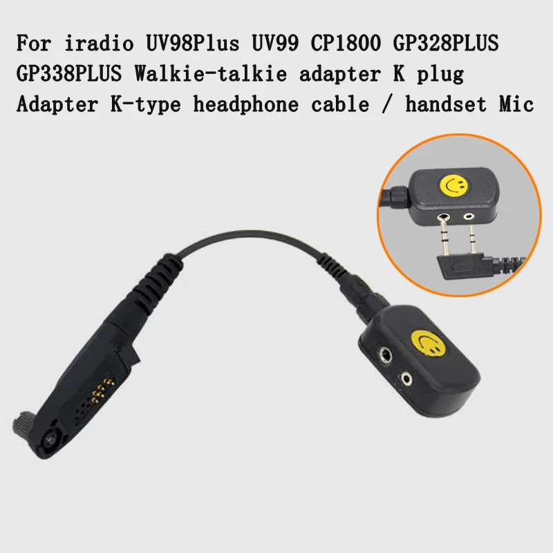 Walkie-Talkie-Audio-Adapterkabel für iRadio UV98Plus UV99 UV88 GP328PLUS Zwei-Wege-Funkgerät-Adapter für K-Head 2-Pin-Kopfhörer-Mikrofon Image
