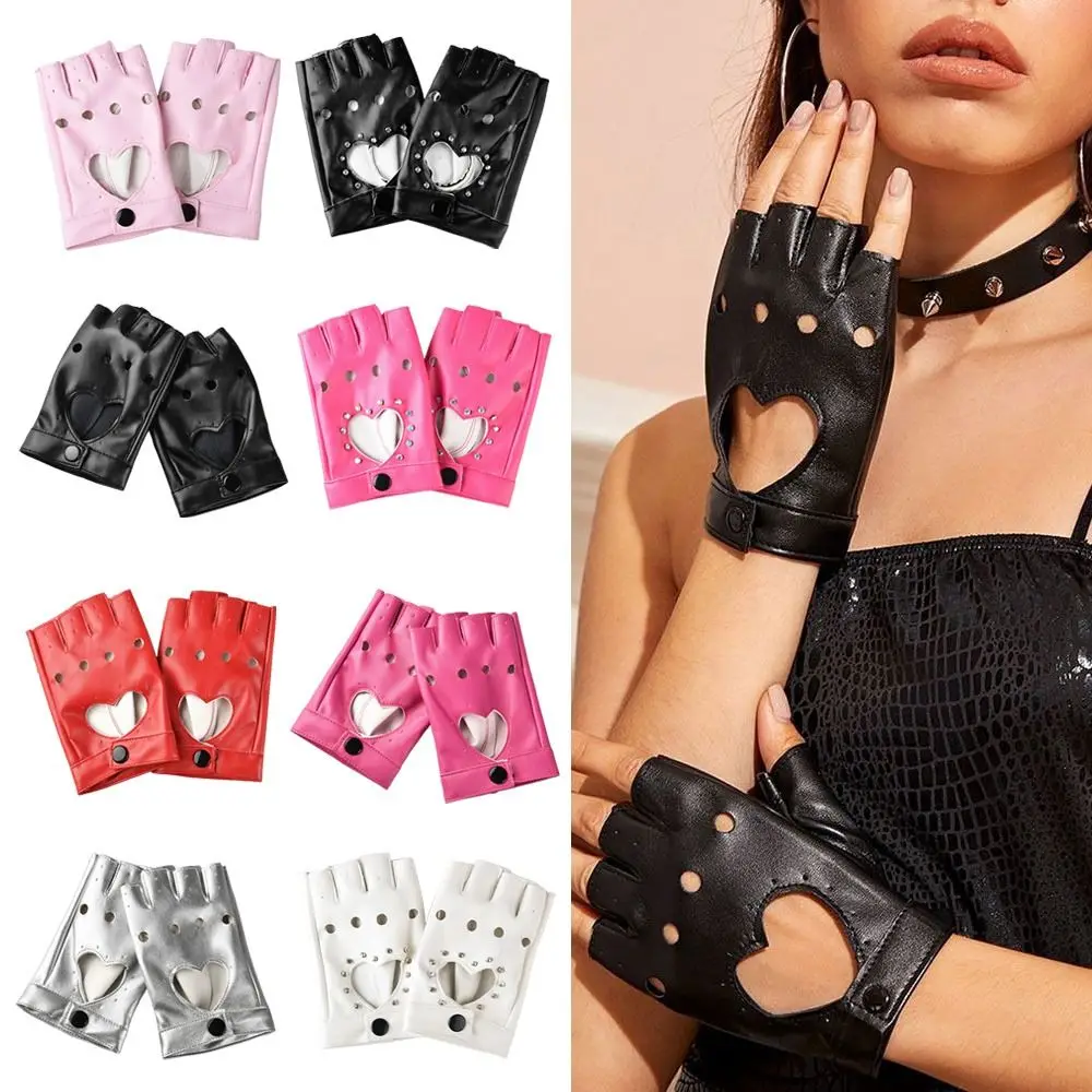 Neue Modische PU-Leder Fingerlose Tanzhandschuhe Gothic Lolita Jazz-Stil Fahr- und Auftrittshandschuhe Image