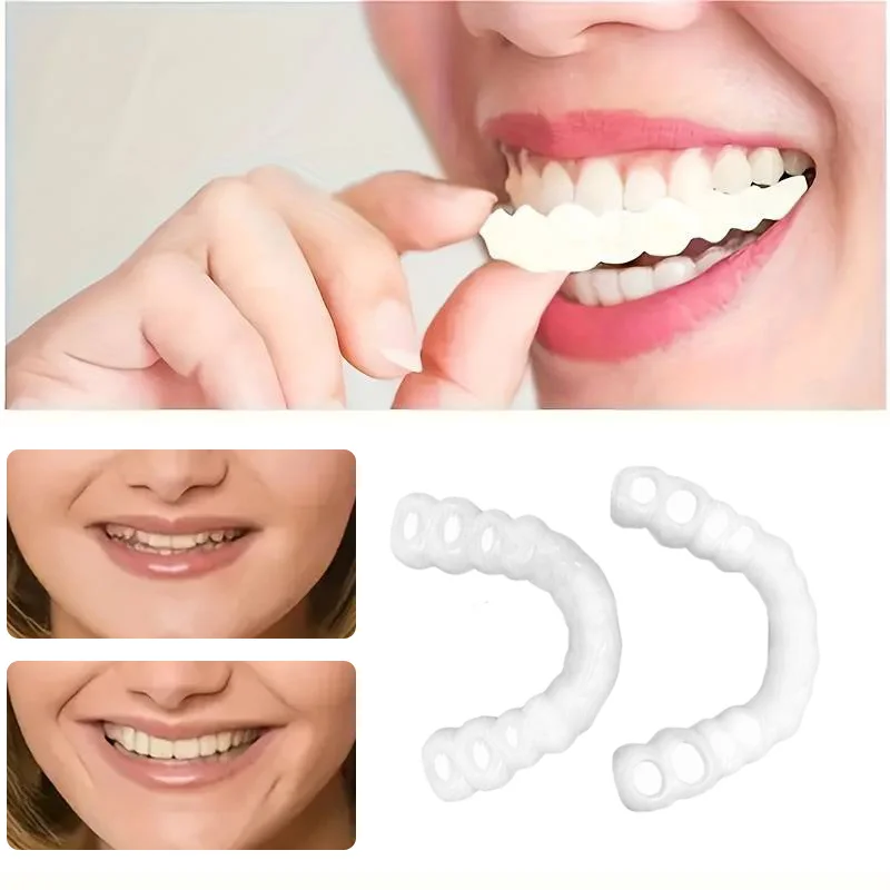 Silikon-Zahnprothesen für Männer und Frauen, Zahnverschönerung, Sofort-Smile, Mundpflege, Zahnersatz-Dekoration, Werkzeuge ck848 Image