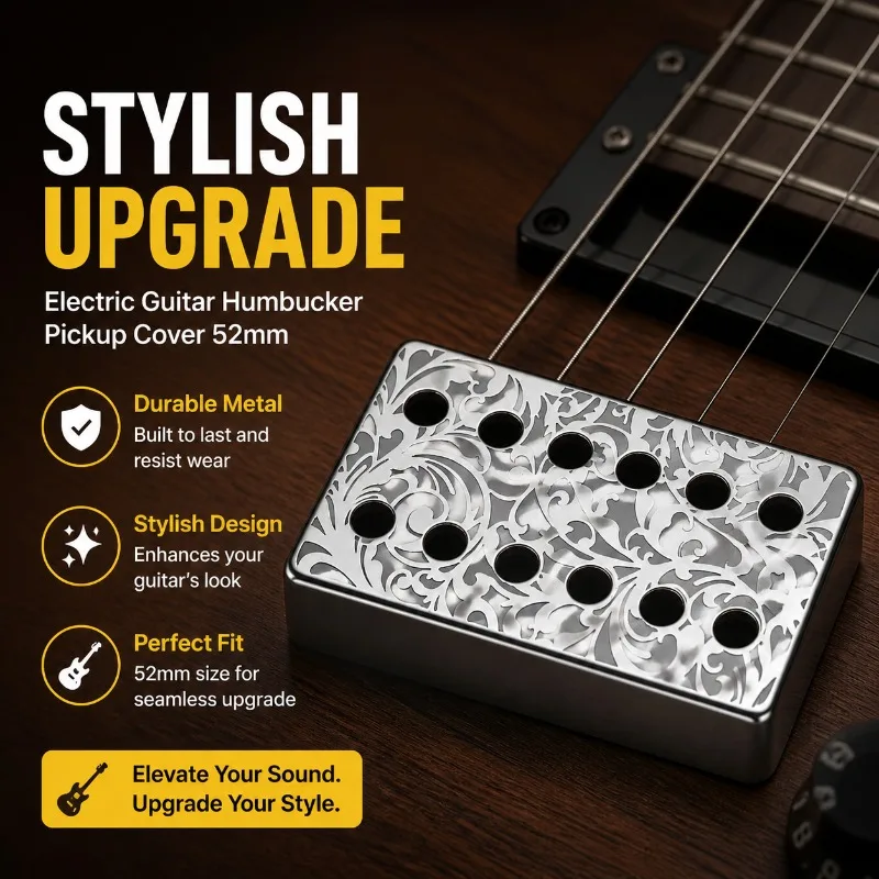 E-Gitarren Humbucker Pickup-Abdeckung 52mm Metall Stilvolle Hülle Gitarrenzubehör für E-Gitarren-Upgrades Image