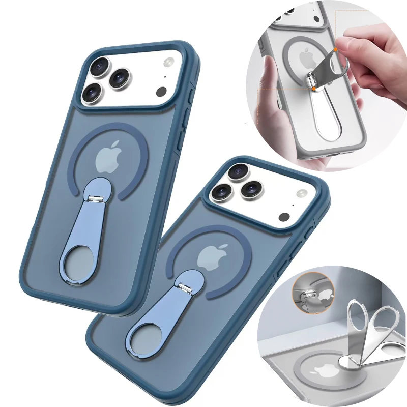 Für MagSafe kabellose Ladehülle für iPhone 17 Pro Max 15 14 12 11 13 16 Pro Max 360 ° Drehbare Halterung mit Transparenter Abdeckung