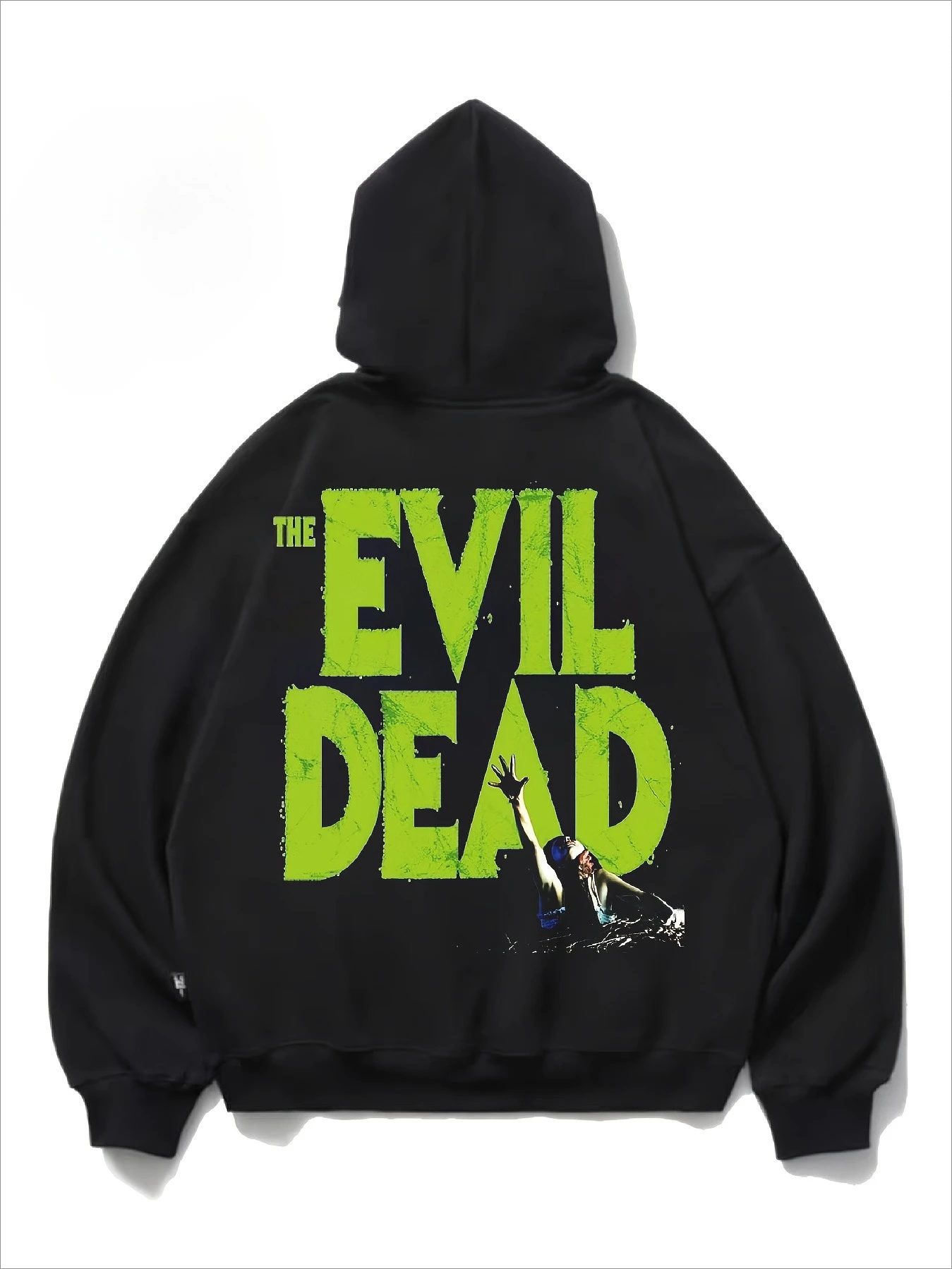 The Evil Dead Vintage Hoodie Herren Horrorfilm Grafik Streetwear Pullover, Rückseite bedruckte Muster, Hoodies Image