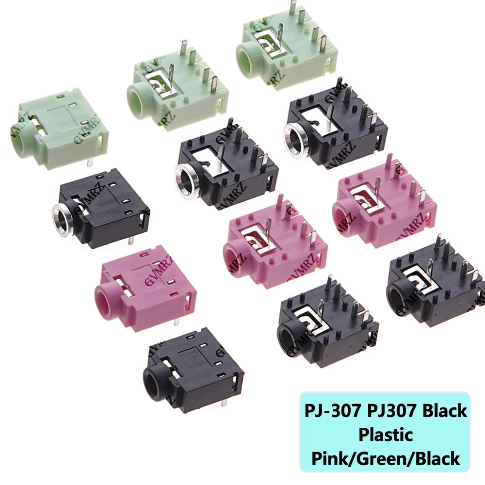 10 Stück PCB 3F07 3,5-mm-Stereo-Klinkenbuchse Audio-Klinkenstecker PJ-307 PJ307 Schwarz Kunststoff Rosa/Grün/Schwarz Image