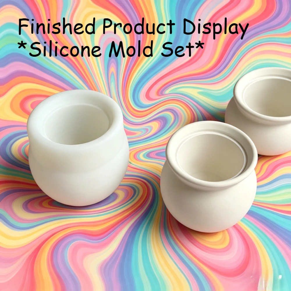 Silikon-Aufbewahrungsdosen-Formen-Set DIY Epoxidharz-Gipsform Sukkulenten-Topf Kerzenhalter Heimdekor Bastelform Vatertag Kinder Image