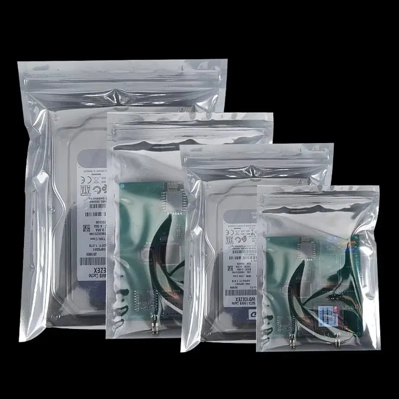 100 Stück antistatische Abschirmung Druckverschlussbeutel ESD statische Instrumentenchips elektronische Festplatten Batterie USB-Verpackungsbeutel Image