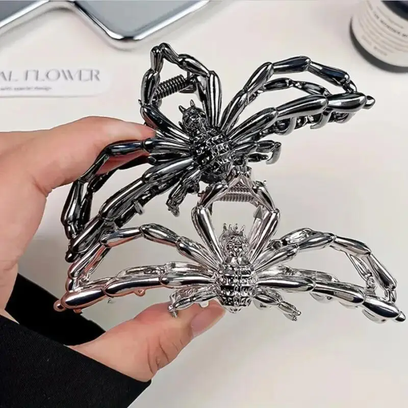 Spinnen-Haarspange Gotische Metall-Haarklammer Gold/Silber Große Starke Haarklammer Haaraccessoire für Damen Partys Image