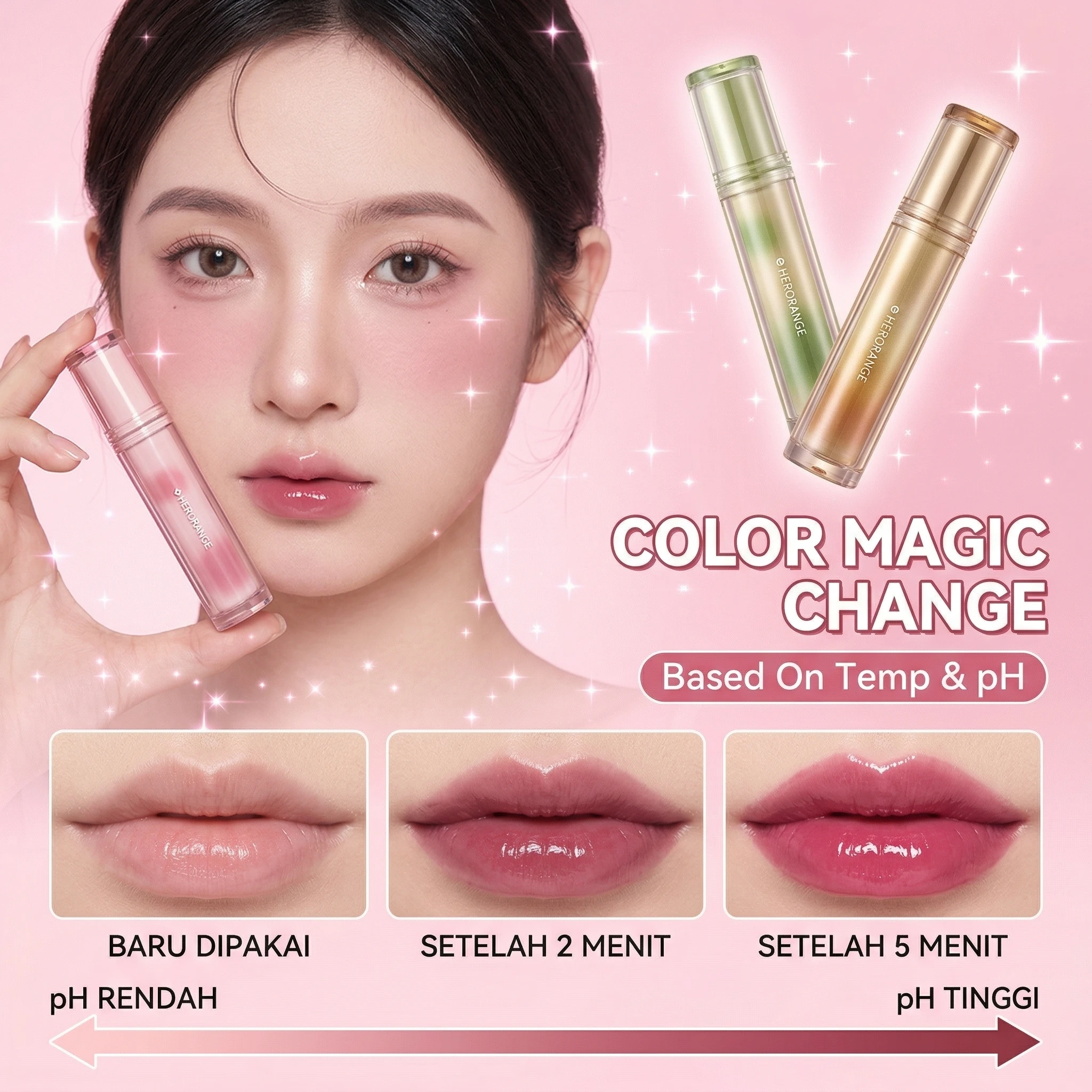 Herorange Iced Tea Gloss Lipgloss Feuchtigkeitsspendend Nicht-Austrocknend Lippen Aufpolsternd Koreanischer Stil für Tägliches Bare-Makeup Image