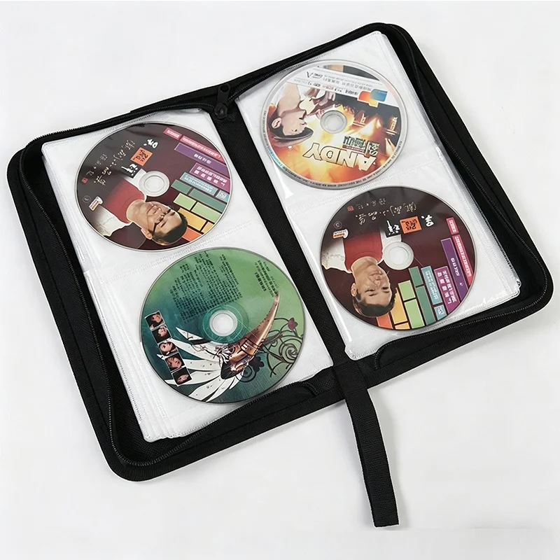 CD-Aufbewahrungstasche mit 80 Stück Kapazität, tragbare Discos-Player-Tasche, Auto-CD-DVD-Aufbewahrungstasche mit Reißverschluss, CDB03 Image