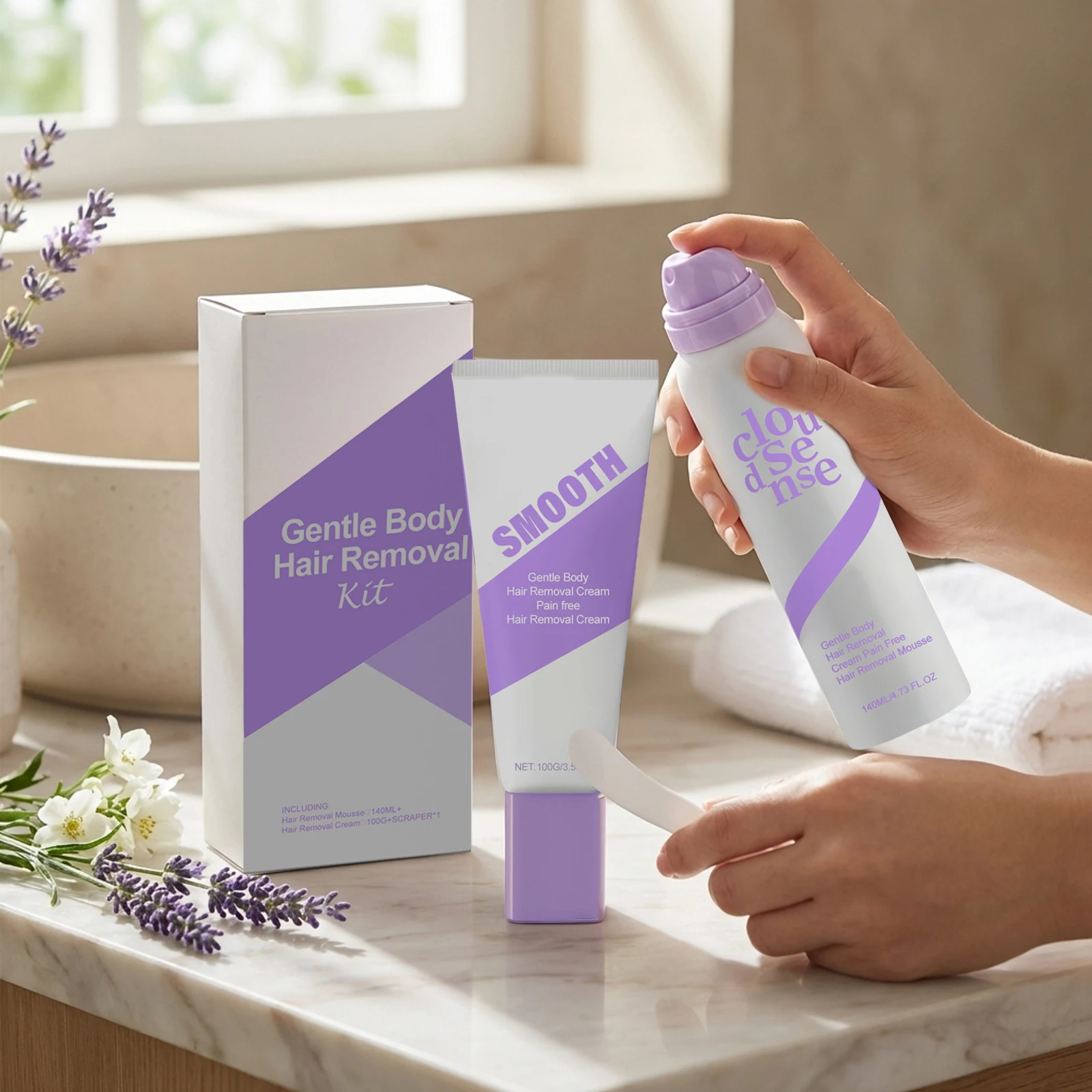 Sanftes Körperhaarentfernungs-Set Schmerzfreie Entfernung Effektive Reparatur Nach der Rasur Komfortable Anwendung Einfache Bedienung Für den ganzen Körper Haarentfernungs-Set Image