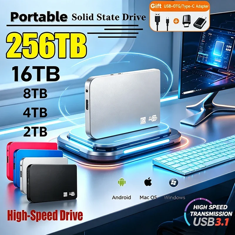 Tragbare SSD 1TB Externe SSD-Festplatte Hochgeschwindigkeits-USB3.0-Schnittstelle HDD Mobile Festplatte Für Xiaomi Für Laptop PC Externe Festplatte Image