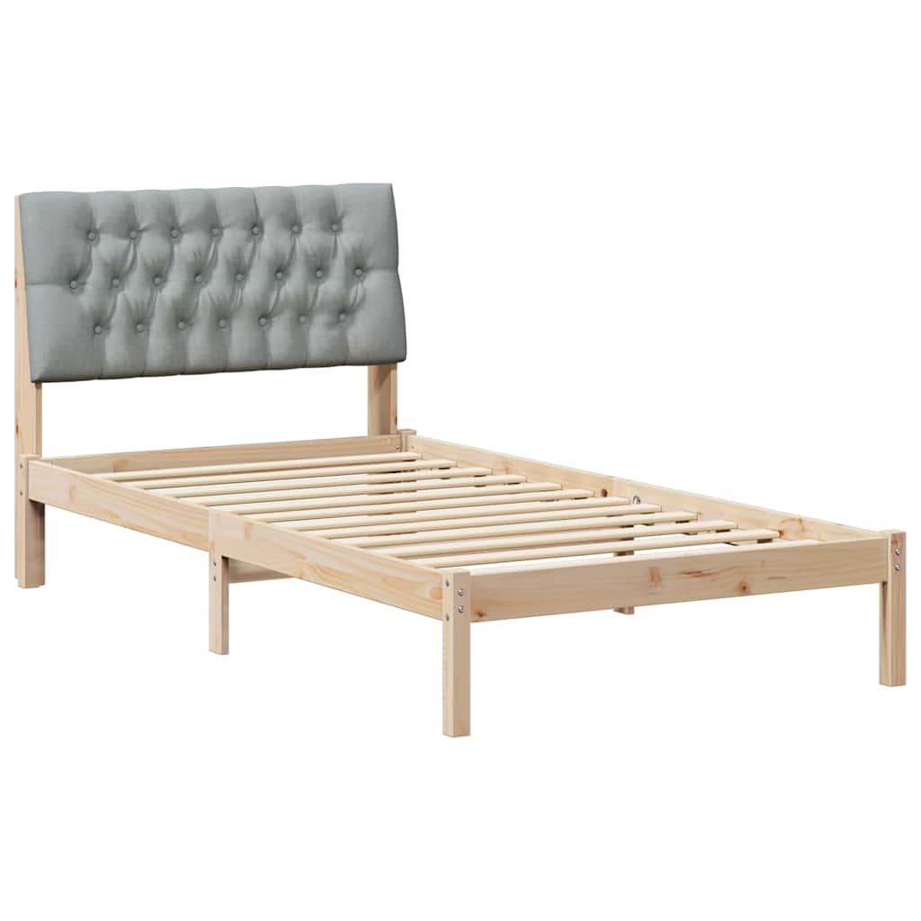 vidaXL Bettgestell mit gepolstertem Kopfteil Braun 100 x 200 cm Image