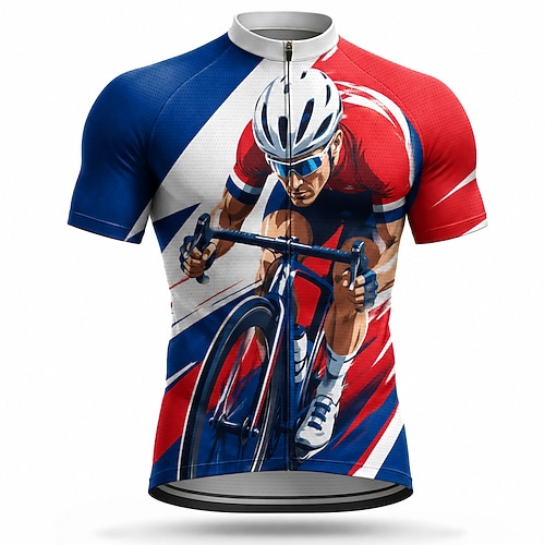 Amerikas 250. Jahrestag Herren Anti UV Shirt Radtrikot Abstrakt Kurzarm Fahhrad Trikot Oberteil mit 3 Gesäßtaschen Mountainbike MTB Straßenradsport UV-beständig Schnelltrocknend Mit Taschen Image