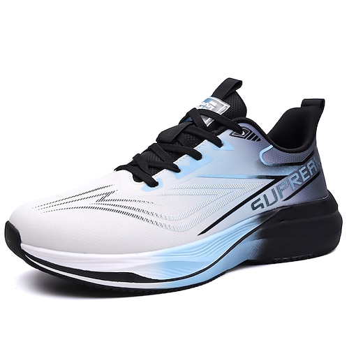 Schwarze und orangefarbene Laufschuhe für Herren – atmungsaktive, leichte Sportschuhe – gepolsterte Sportschuhe für Herren, geeignet zum Laufen, für Fitnessstudio-Training, Spaziergänge und Outdoor-Fitness Image