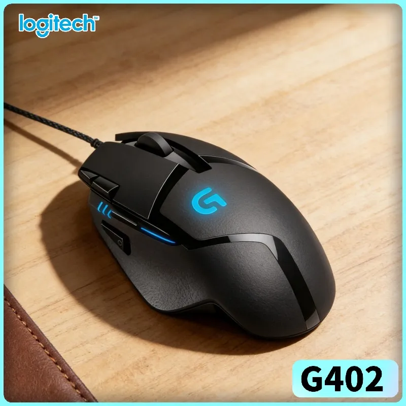 Logitech G402 Hyperion Fury Kabelgebundene Maus 20M Klicks 8 Anpassbare Tasten Rutschfester Griff für Tragbare Laptop-Gaming-Setups Image