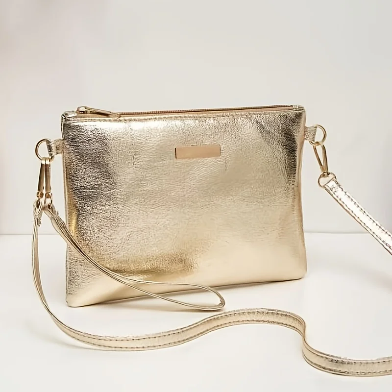 Lässige Metallic-Gold Mini-Umhängetasche, Glänzende Damen-Schultertasche, Vielseitig für Partys, Dates, Anlässe und Alltägliche Ausflüge Image