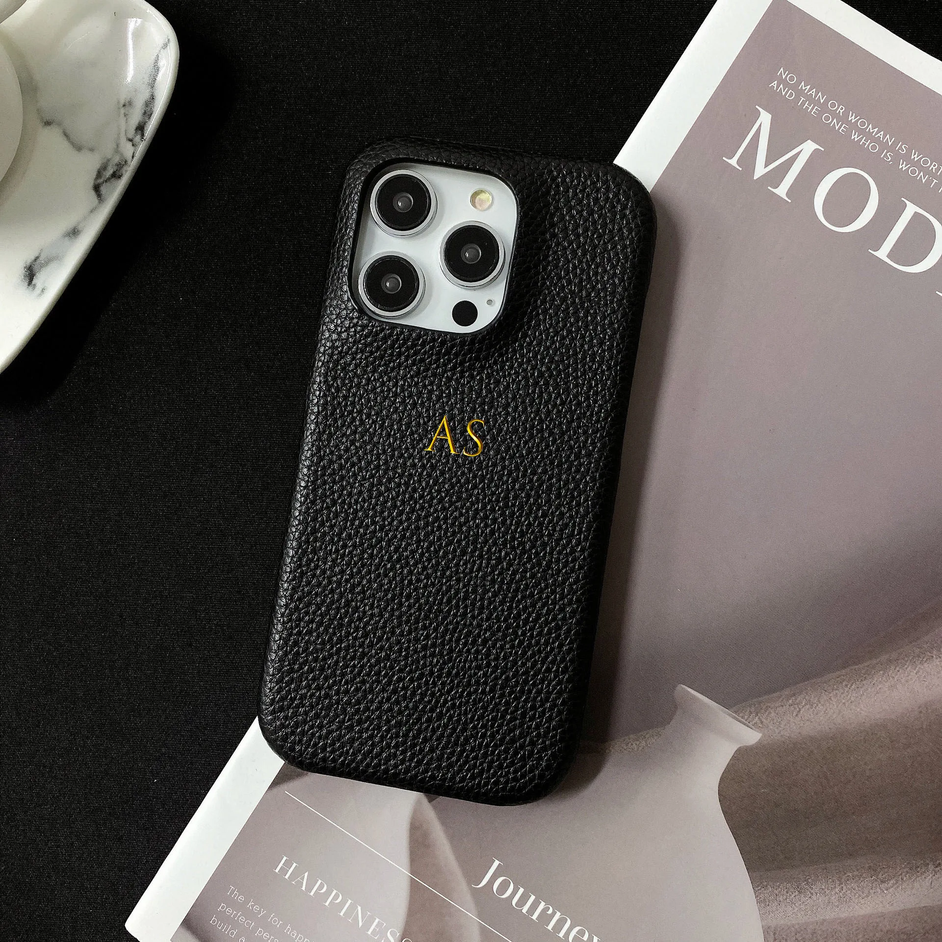 Étui en cuir personnalisé avec nom et lettre pour iPhone, housses de luxe, iPhone 15, iPhone 16 Pro Max, iPhone 14, iPhone 13 Pro Max, iPhone 12 Mini, iPhone 11 lettres Kafr