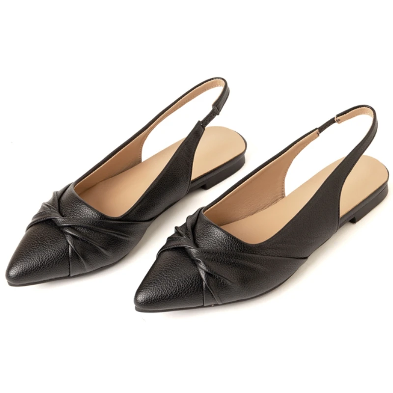 Flache Loafer-Schuhe mit spitzer Zehenpartie für Damen, weiche Flats, große Größe 50 52, Slingback-Sandalen, Schwarz, Weiß, Gelb, Rosa, Tanz-Wanderschuhe