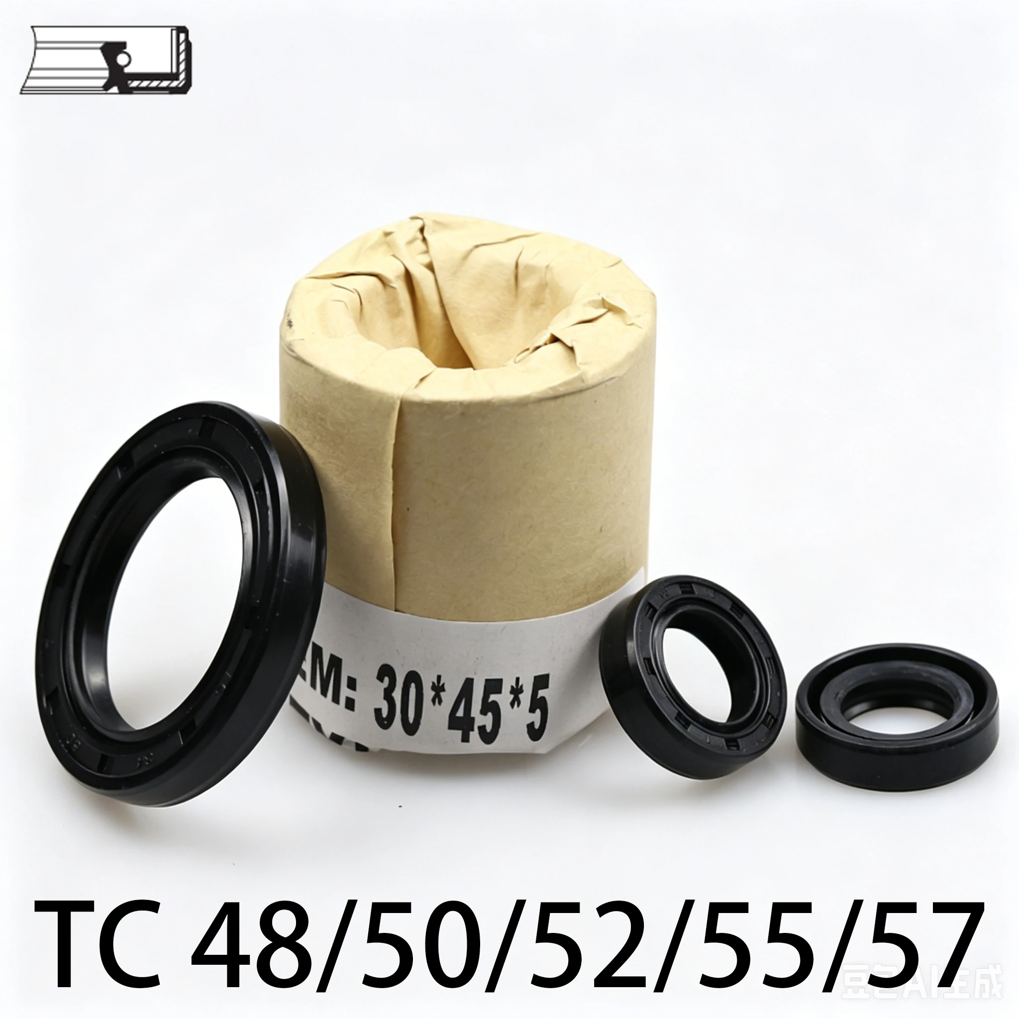 TC 48 50 52 55 57 Schwarze NBR Gummi Doppellippige Nutdichtung Dichtungsring O-Ring Rotierende Wellen-Feder-Skelett-Öldichtung